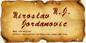 Miroslav Jordanović vizit kartica